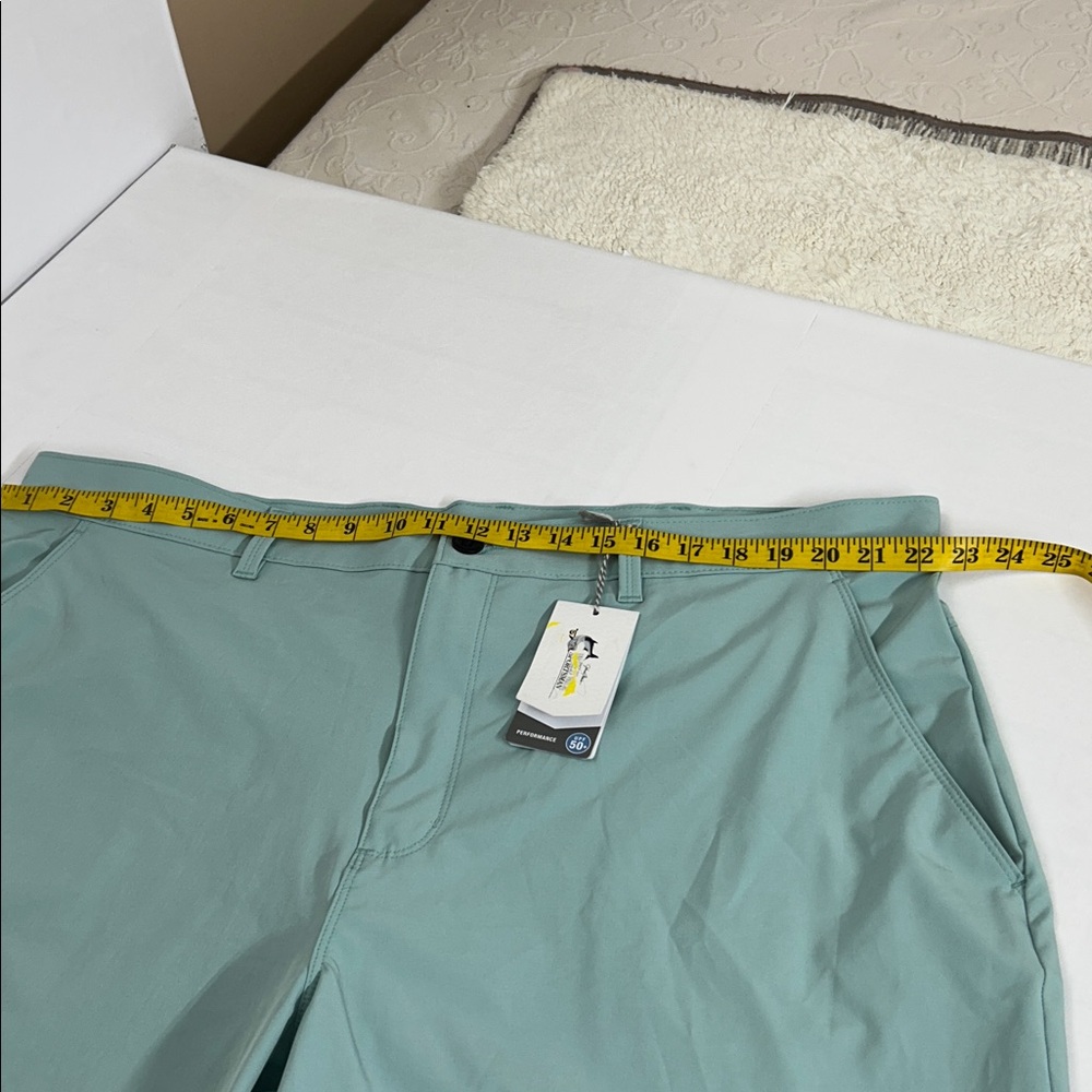 Bass Pro Shops Men's Teal Flat Front Shorts - Picture 7 of 8